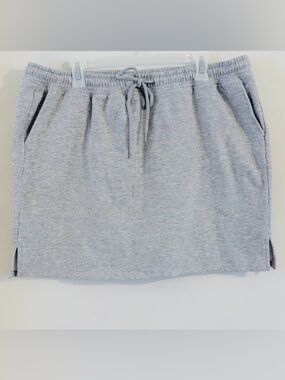 H&M Divided Gray Jersey Drawstring Waist Mini Skirt Size XL